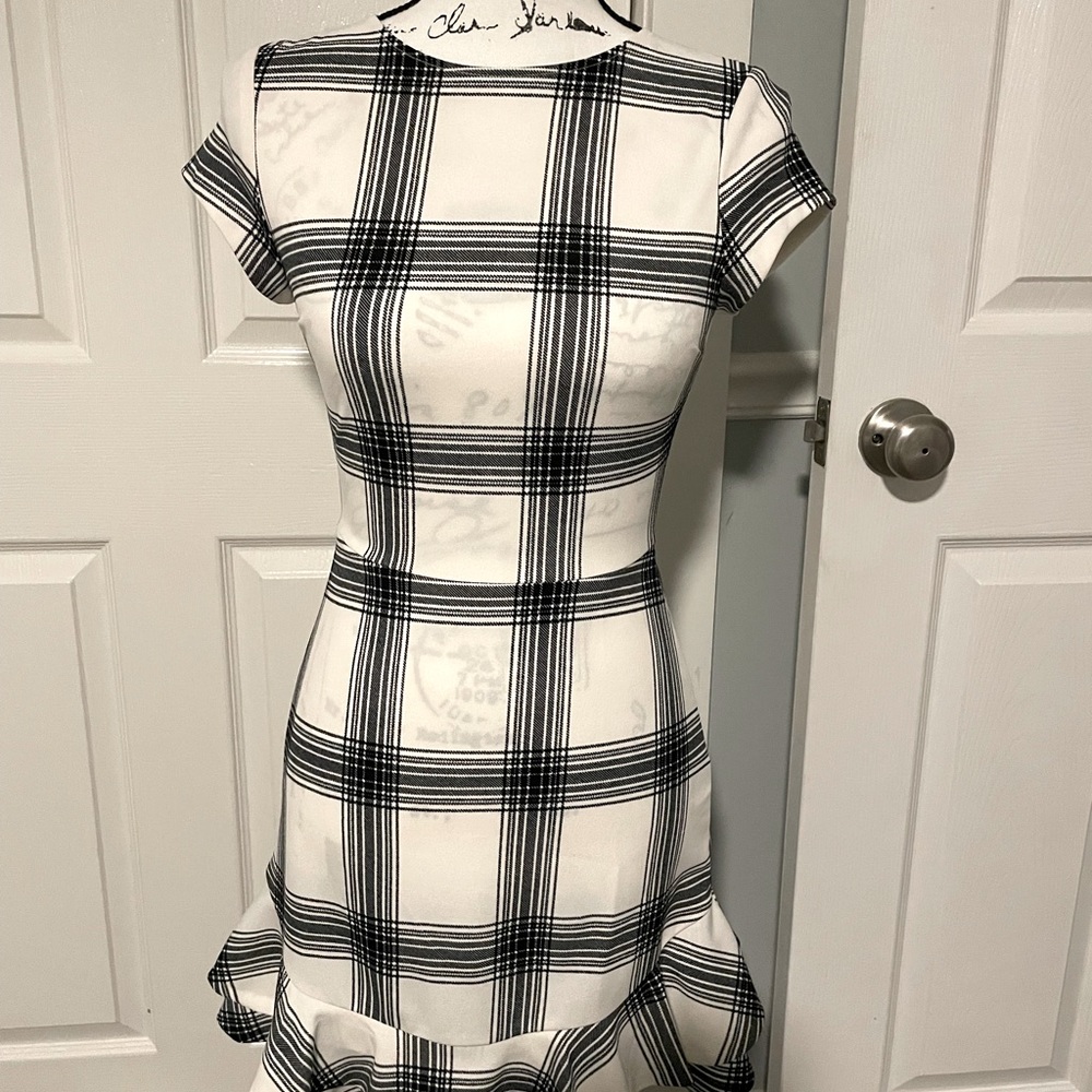 Plaid Black and White Dress